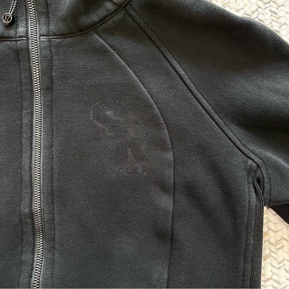 Lululemon Scuba Hoodie Light Cotton Zip Up Fleece in Black Size 8 - Picture 7 of 9
